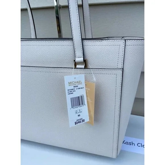 Michael Kors tote maisie 3 in 1 large bag clutch & crossbody light cream multi